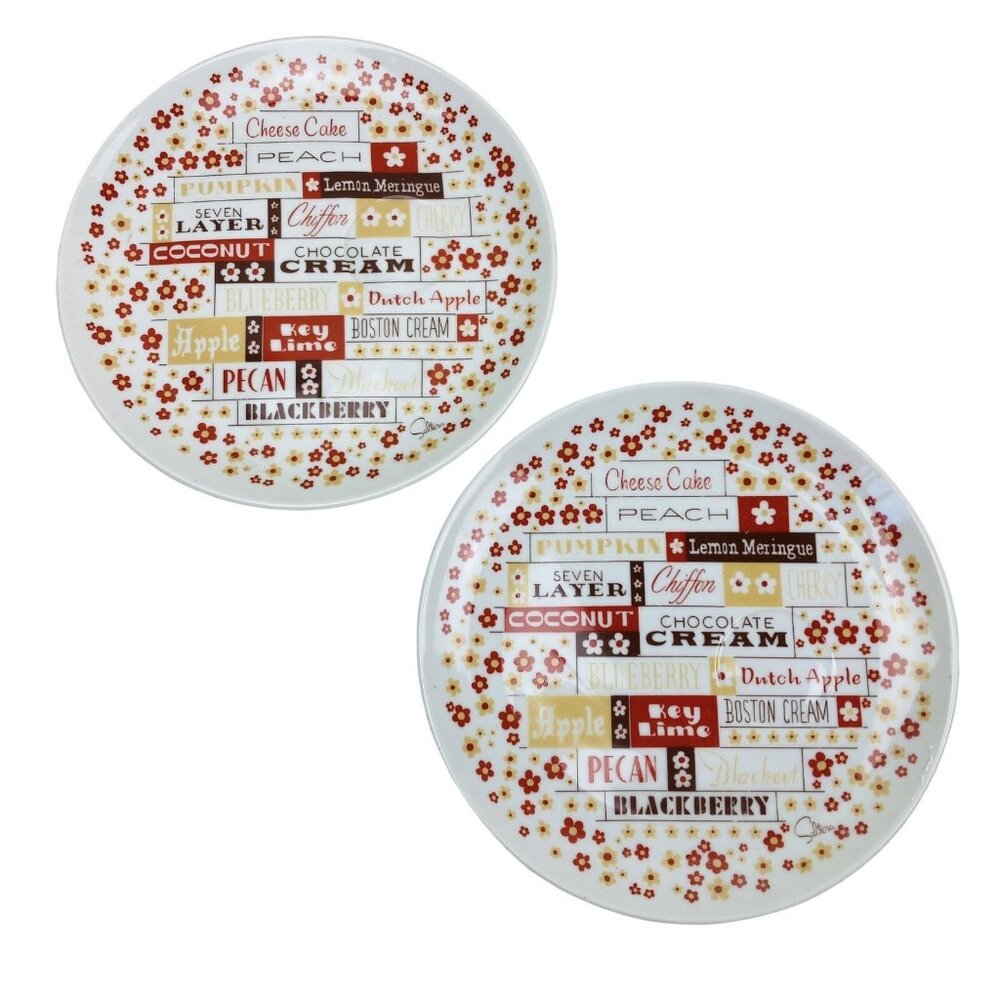 Vintage 70s Saltera The Pie Shoppe 2 Dessert Plates 8” Japan Cottagecore Decor